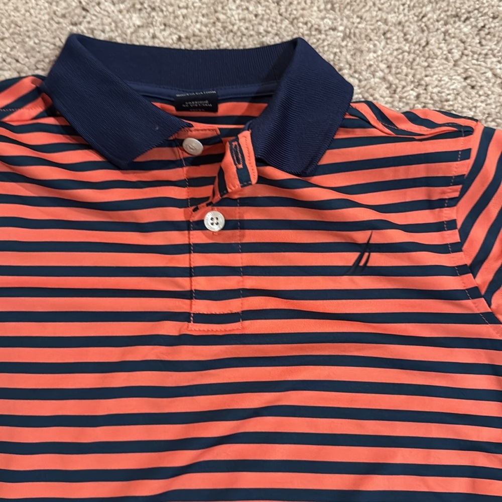 Kids Nautica Guava Stripped Collared Shirt Small(4)